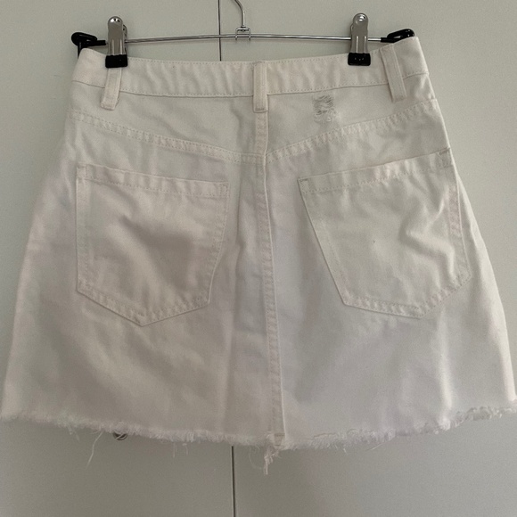 We The Free Zipper White Denim Mini Skirt Size 25 🌻🌼🌻 - Picture 15 of 15